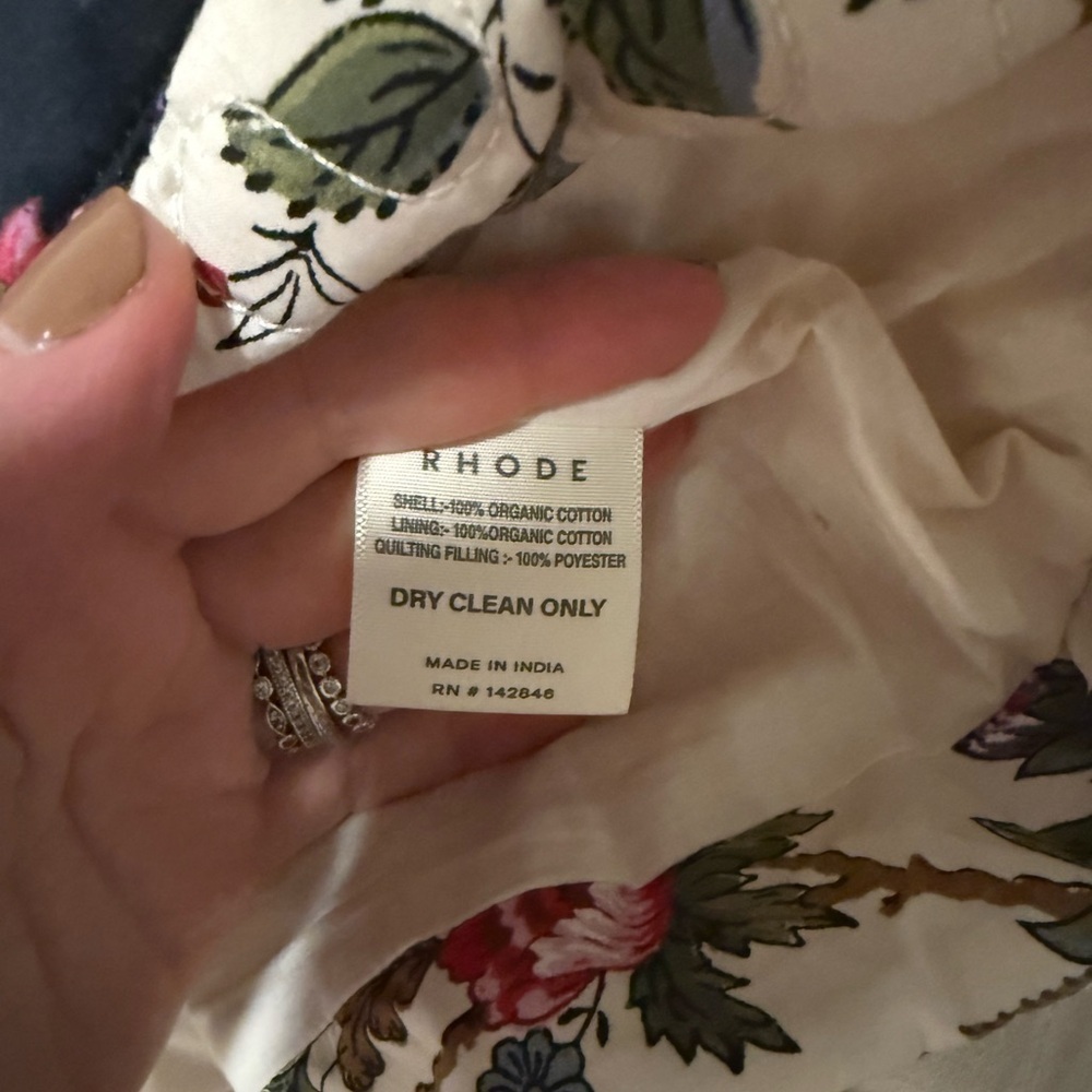 NWT Rhode Emil Jacket Quilted Black Pink Floral Button Coat Small - Picture 11 of 11